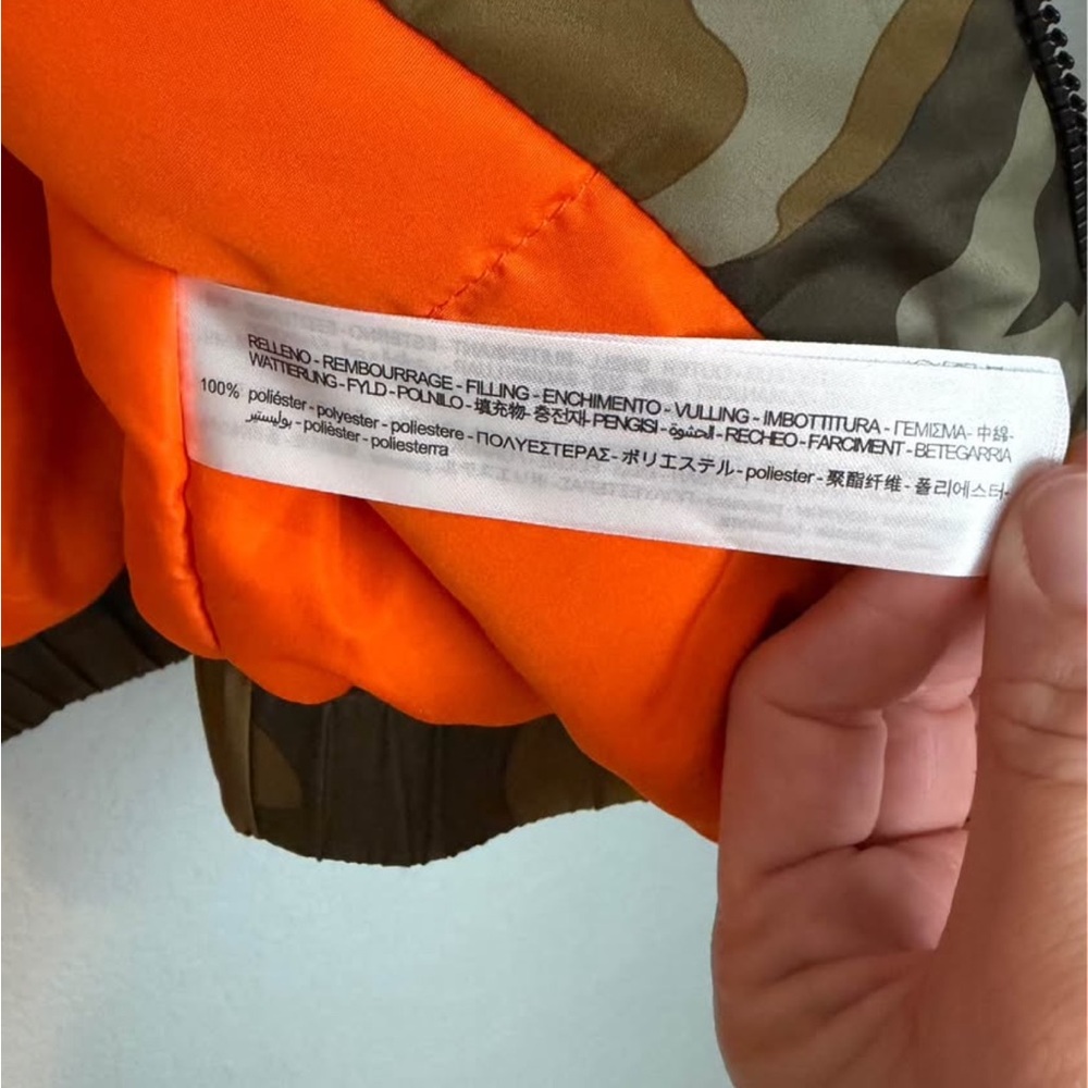 ZARA Cropped Camo Utility Jacket – Orange Lining – Size - Picture 7 of 7